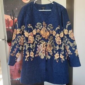Beautiful Tapestry Jacket with roses and beaded details